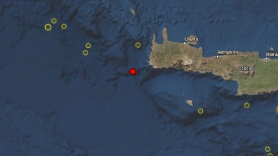 &Delta;&iota;&pi;&lambda;ή &sigma;&epsilon;&iota;&sigma;&mu;&iota;&kappa;ή &delta;ό&nu;&eta;&sigma;&eta; 4,1 R &sigma;&tau;&omicron;&nu; &theta;&alpha;&lambda;ά&sigma;&sigma;&iota;&omicron; &chi;ώ&rho;&omicron; &tau;&eta;&sigmaf; &Kappa;&rho;ή&tau;&eta;&sigmaf;