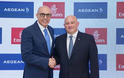 Emirates &kappa;&alpha;&iota; AEGEAN &delta;&iota;&epsilon;&upsilon;&rho;ύ&nu;&omicron;&upsilon;&nu; &pi;&epsilon;&rho;&alpha;&iota;&tau;έ&rho;&omega; &tau;&eta; &sigma;&upsilon;&nu;&epsilon;&rho;&gamma;&alpha;&sigma;ί&alpha; &tau;&omicron;&upsilon;&sigmaf;
