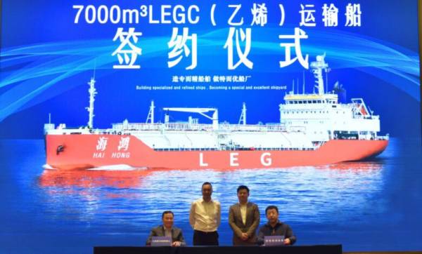 New Jiangzhou Shipyard: &Sigma;&upsilon;&mu;&phi;ώ&nu;&eta;&sigma;&epsilon; &sigma;&tau;&eta;&nu; &kappa;&alpha;&tau;&alpha;&sigma;&kappa;&epsilon;&upsilon;ή &tau;&omicron;&upsilon; &pi;&rho;ώ&tau;&omicron;&upsilon; ethylene carrier