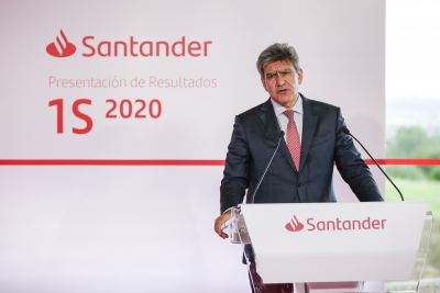 Banco Santander reports underlying profit of &euro;1,908 million for first half of 2020 and makes non-cash goodwill and DTA impairments
