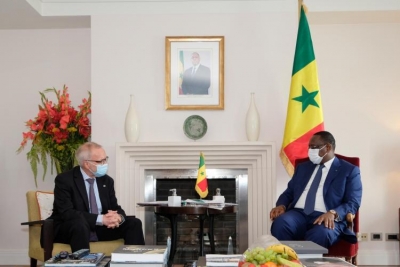 Senegal President Macky Sall and EIB President Werner Hoyer discuss COVID response and sustainable investment priorities