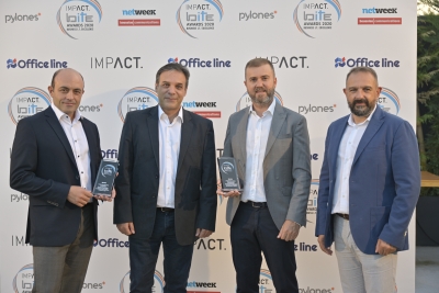 &Tau;&rho;&iota;&pi;&lambda;ή &delta;&iota;ά&kappa;&rho;&iota;&sigma;&eta; &gamma;&iota;&alpha; &tau;&eta; Eurolife FFH &sigma;&tau;&alpha; Impact BITE Awards 2020