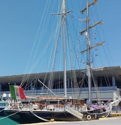 PPA S.A.: Solidarity on Board by PPA S.A. The Sailing Ship &ldquo;Nave Italia&rdquo; at the Port of Piraeus